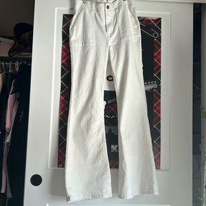 High rise white flare jeans